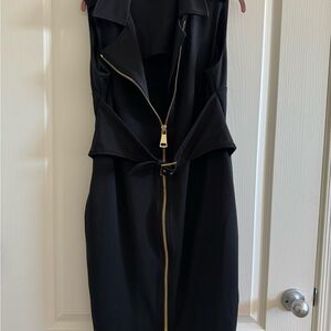 Black zip-up in the front dress.